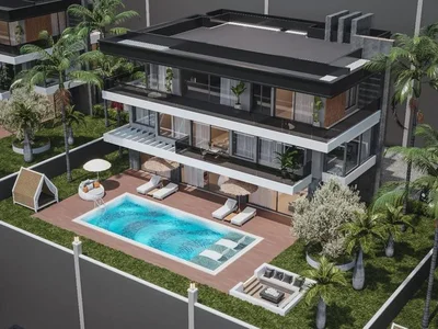 Zespół mieszkaniowy New complex of villas with swimming pools and panoramic views close to the sea, Alanya, Turkey