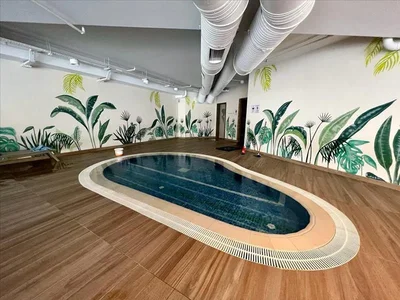 Residential complex Residence with a swimming pool, a spa and a view of the forest near a highway, Istanbul, Turkey