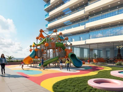 Residential complex High-rise residential complex Timez with a wide range of amenities in the Silicon Oasis area, Dubai, UAE