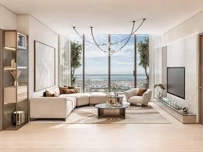 Complexe résidentiel New Safa Gate Residence with spa areas and green gardens close to Burj Khalifa, Safa Park, Dubai, UAE