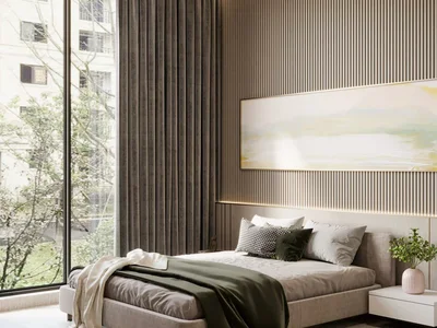 Zespół mieszkaniowy New premium residence Q Gardens Loft 2 with swimming pools and a garden in the central area of JVC, Dubai, UAE
