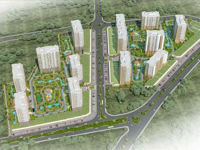 Zespół mieszkaniowy New residence with a swimming pool, green areas and a fitness center close to a highway, Istanbul, Turkey