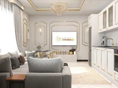 Zespół mieszkaniowy New residence with a swimming pool, lounge areas and a cinema at 300 meters from the beach, Alanya, Turkey