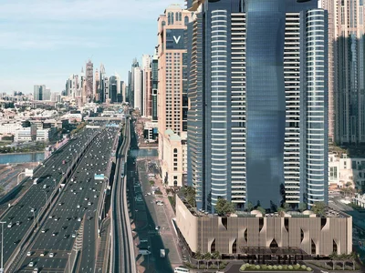 Residential complex Al Habtoor Tower — high-rise residence by Al Habtoor Group with a swimming pool and a lounge area in Business Bay, Dubai