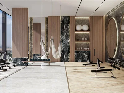 Zespół mieszkaniowy Exclusive residences in the new complex Barari Heights with an infinity pool, spa areas and kids' playgrounds, Majan, Dubai, UAE