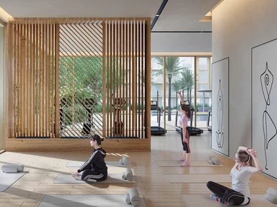 Complexe résidentiel New South Square Residence with swimming pools, a wellness center and a co-working space, Dubai South, Dubai, UAE