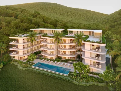 Residential complex New residential complex with a swimming pool, a garden and a sea view, Phuket, Thailand
