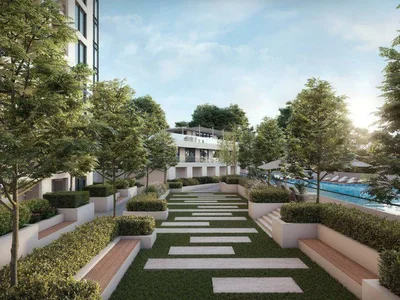 Residential complex The Crest Grande — spacious apartments by Sobha in a modern residence with a pool in Sobha Hartland, Dubai