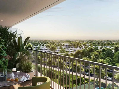 Residential complex New Evergreens Residence with a swimming pool, a green area and a shopping mall, Damac Hills 2, Dubai, UAE