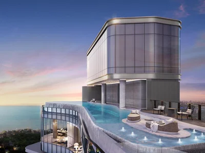 Zespół mieszkaniowy New high-rise residence with a swimming pool, a water park and a panoramic view of the ocean, Jomtien, Pattaya, Thailand