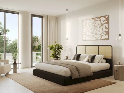 Complexe résidentiel Residential complex Terrazzo with swimming pools and sports grounds, surrounded by green areas, JVC, Dubai, UAE