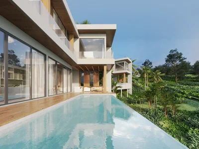 Complexe résidentiel New villas with pools in a residential complex with a natural waterfall, Lamai, Samui, Thailand
