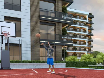 Residential complex Residential complex with a swimming pool close to the beaches and the city center of Antalya, Turkey