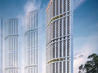 Complexe résidentiel New high-rise residence 330 Riverside Crescent close to the international airport and the city center, Nad Al Sheba 1, Dubai, UAE