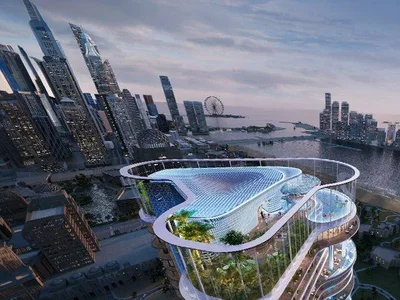 Жилой комплекс Новая высотная резиденция Damac Casa с бассейнами и садами, Dubai Media city, Дубай, ОАЭ