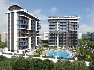 Жилой комплекс Квартира 1+1 в центре Алании в комплексе Konak Twin Towers 3 Cleopatra.