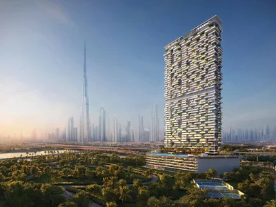 Residential complex New Safa Gate Residence with spa areas and green gardens close to Burj Khalifa, Safa Park, Dubai, UAE