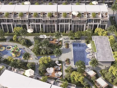 Zespół mieszkaniowy New complex of townhouses Verdana 5 with swimming pools, lounge areas and green areas, Dubai Investment Park, Dubai, UAE