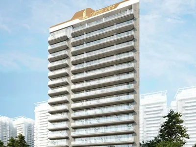 Residential complex New residence Iraz Creek View with a swimming pool and gardens on the shore of Dubai Creek, Al Jaddaf Waterfront, Dubai, UAE