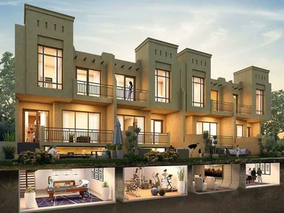 Residential complex Victoria villas and townhouses in eco-friendly area with water bodies, parks, and sports fields, Damac Hills 2, Dubai, UAE