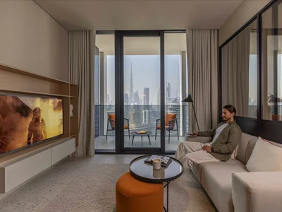 Residential complex UPSIDE Living — furnished apartments in a new residence by SRG Holding with a swimming pool and conference rooms in the modern district of Business Bay, Dubai