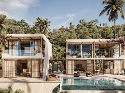 Zespół mieszkaniowy Complex of stylish villas with swimming pools and a view of the sea, Samui, Thailand