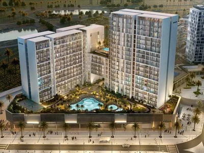 Zespół mieszkaniowy New residence Jannat with swimming pools and a kids' club close to the city center, Production City, Dubai, UAE