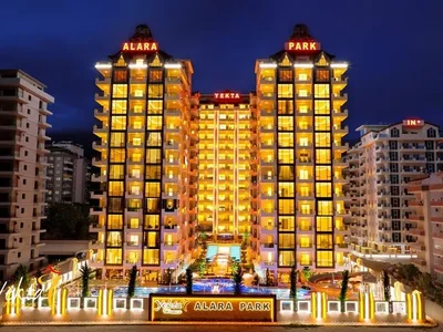 Zespół mieszkaniowy Furnished 1+1 apartments in Yekta Alara Park complex.