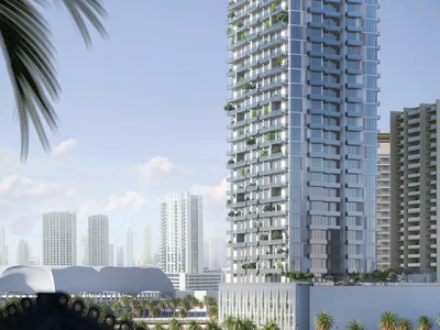 Residential complex New residence Ozone 1 with a swimming pool and a parking close to highways and Palm Jumeirah, JVC, Dubai, UAE