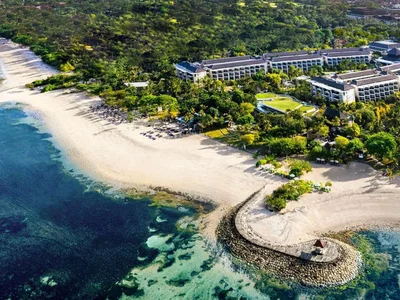 Residential complex New residential complex of villas and apartments on the ocean shore in Nusa Dui, Bali, Indonesia