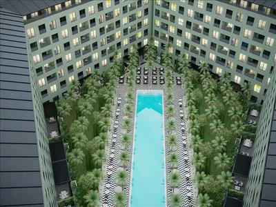 Wohnanlage New green residence with a swimming pool and a garden in a prestigious area, near the forest, Istanbul, Turkey