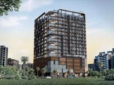 Residential complex New Provenza Residences with a roof-top swimming pool and a panoramic view in the prestigious area of JVC, Dubai, UAE