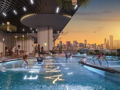 Zespół mieszkaniowy New residence Empire Lakeviews Liwan with swimming pools, a mini golf course and a co-working area in the vibrant area of Liwan, Dubai, UAE