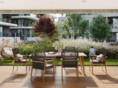 Residential complex New residential complex with swimming pool, a fitness center and lounge areas, Istanbul, Turkey