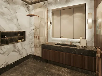Wohnanlage New Helvetia Residence with a swimming pool and a tennis court close to Downtown Dubai, JVC, Dubai, UAE