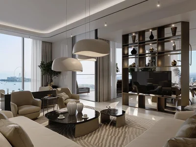 Residential complex Exclusive Seahaven Sky luxury apartments overlooking the marina, sea, islands, Ain Dubai, in Dubai Marina, Dubai, UAE