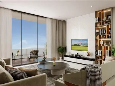 Complexe résidentiel New Milos Residence with a swimming pool and a fitness center, Dubai Land, Dubai, UAE