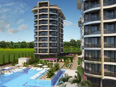 Wohnanlage Residential complex with swimming pools and large spa centre, 100 meters to the sea, Tosmur, Alanya, Turkey