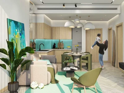 Residential complex New Evergreens Residence with a swimming pool, a green area and a shopping mall, Damac Hills 2, Dubai, UAE