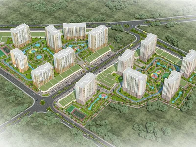 Zespół mieszkaniowy New residence with a swimming pool, green areas and a fitness center close to a highway, Istanbul, Turkey