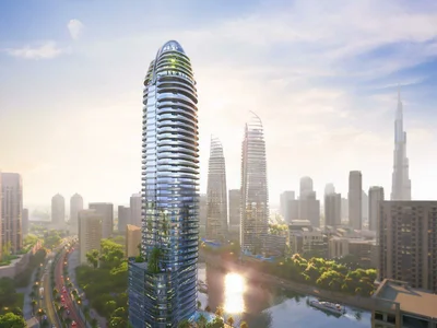 Жилой комплекс Новая высотная резиденция Altitude с бассейнами на берегу канала, Business Bay, Дубай, ОАЭ