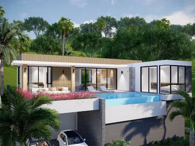 Complejo residencial Villas with swimming pools, terraces and gardens, surrounded by green areas, Bophut, Samui, Thailand