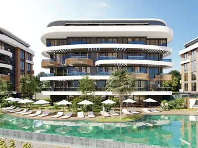 Residential complex Residential complex with views of the Mediterranean Sea, the Toros Mountains and the ancient fortress of Alanya, Kestel, Turkey