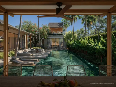 Complexe résidentiel New complex of premium villas in a traditional style with swimming pools surrounded by forest, Bang Tao, Phuket, Thailand