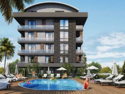 Residential complex New residence with a swimming pool and a fitness room close to the sea, Oba, Turkey