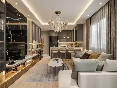Zespół mieszkaniowy New residence with a swimming pool and an underground parking at 550 meters from the sea, Mersin, Turkey