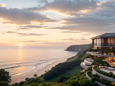 Residential complex New villas with pools and ocean views in Jimbaran, Bali, Indonesia