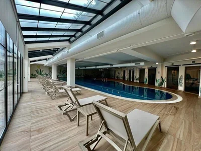 Residential complex Residence with a swimming pool, a spa and a view of the forest near a highway, Istanbul, Turkey