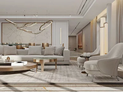 Complexe résidentiel New luxury residence Raffles penthouses with a mini golf course and a beach club, Palm Jumeirah, Dubai, UAE