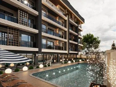 Complexe résidentiel New residence with a swimming pool and a lounge area in the luxury area of Oba, Alanya, Turkey